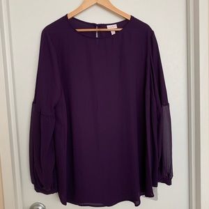 Isabel Maternity Purple Chiffon Blouse